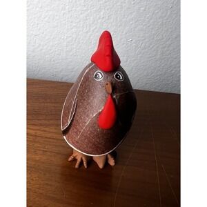 ROCK ART Chicken Hen Artist Made Signed Qvist ROCK HEN